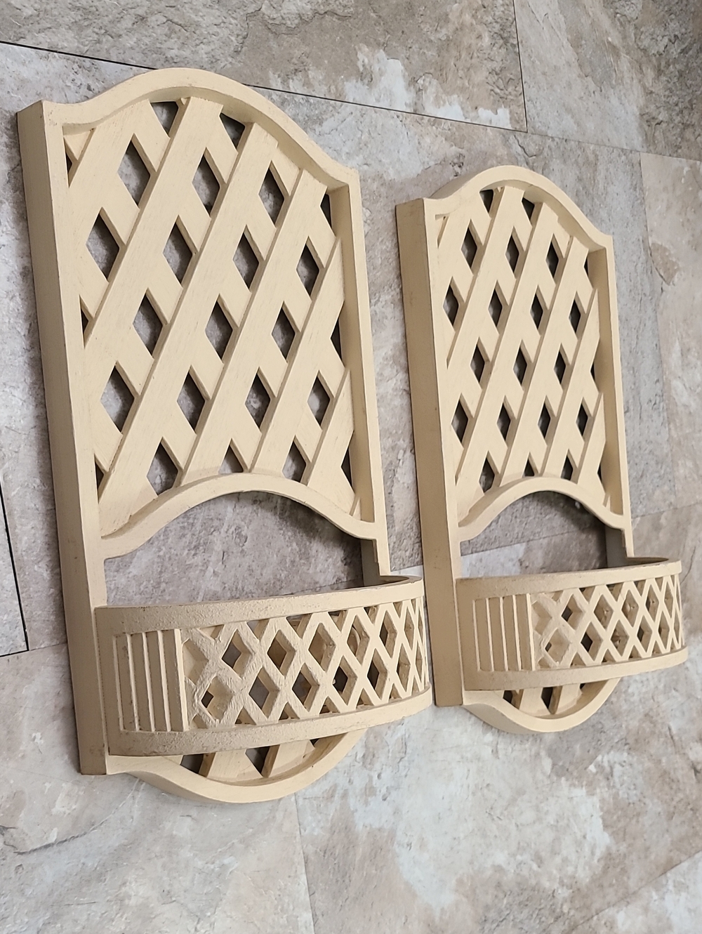 Vintage Burwood Wall Sconces Farmhouse Shabby Chic